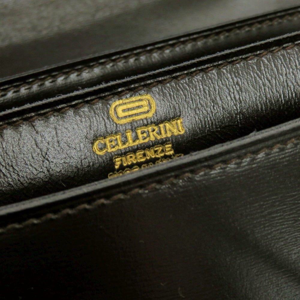 【中古】チェレリーニ CELLERINI レザー 2層 ブリーフケース ダークブラウン【 状態ランクA 】【 メンズ 】