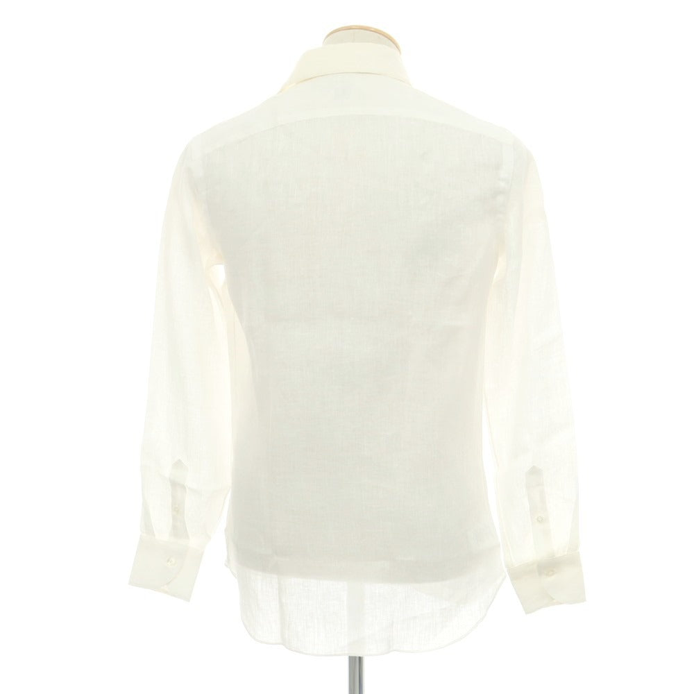 【中古】ボリエッロ BORRIELLO リネン ワイド ワンピースカラー カジュアルシャツ ホワイト【 37 】【 状態ランクD 】【 メンズ 】