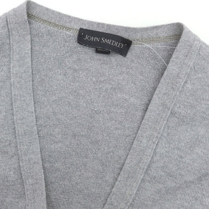 【中古】ジョンスメドレー JOHN SMEDLEY ハイゲージ コットン カーディガン グレー【 M 】【 状態ランクC 】【 メンズ 】