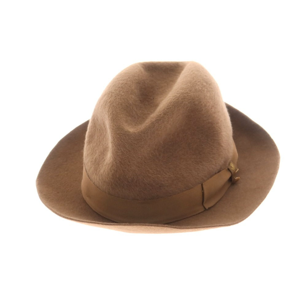 【中古】ボルサリーノ Borsalino レッドディア CERVELT ソフトボーラーハット ブラウン【 状態ランクC 】【 メンズ 】 [BPD]