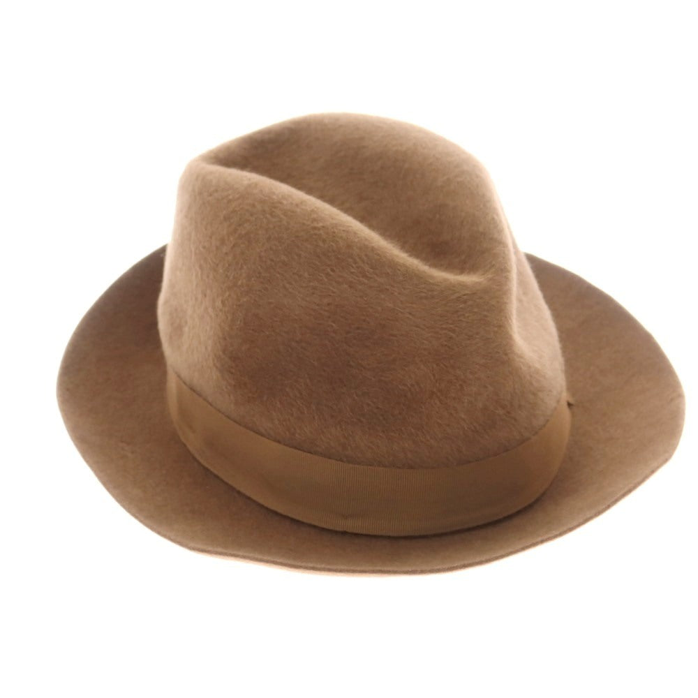 【中古】ボルサリーノ Borsalino レッドディア CERVELT ソフトボーラーハット ブラウン【 状態ランクC 】【 メンズ 】 [BPD]
