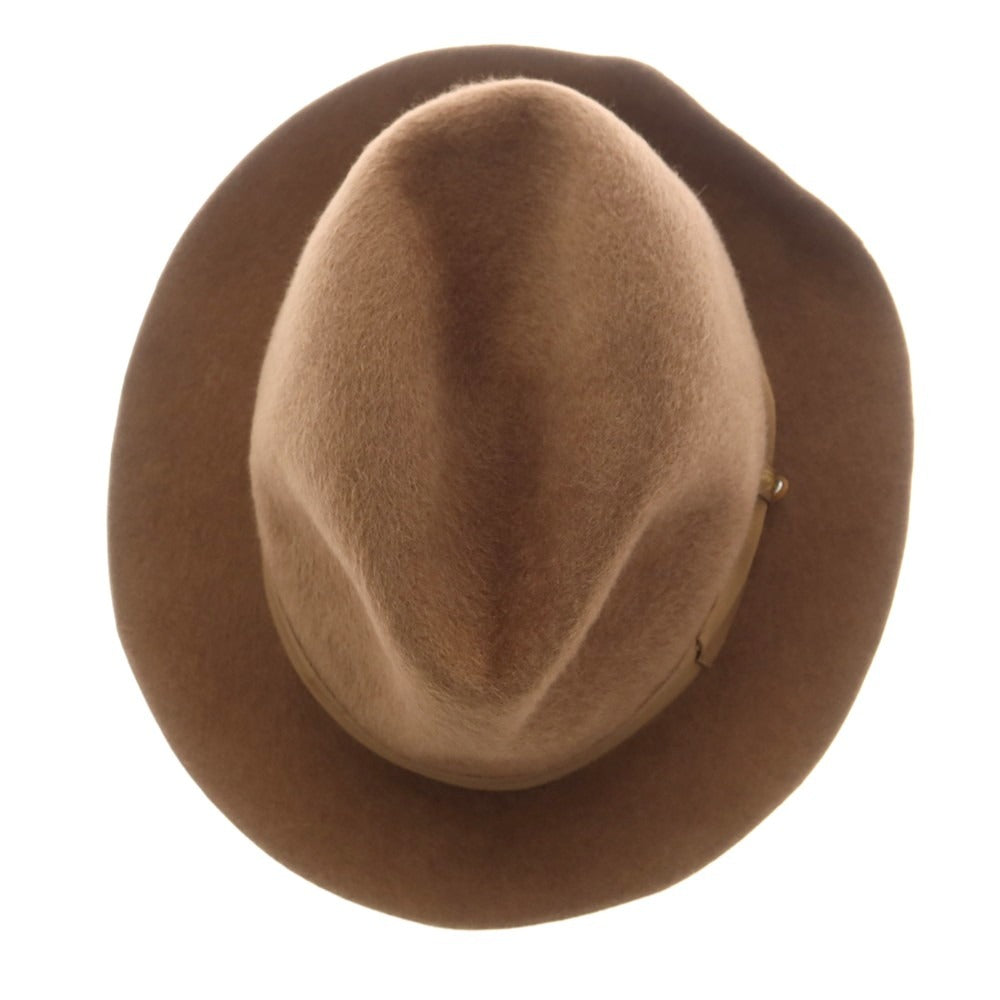 【中古】ボルサリーノ Borsalino レッドディア CERVELT ソフトボーラーハット ブラウン【 状態ランクC 】【 メンズ 】