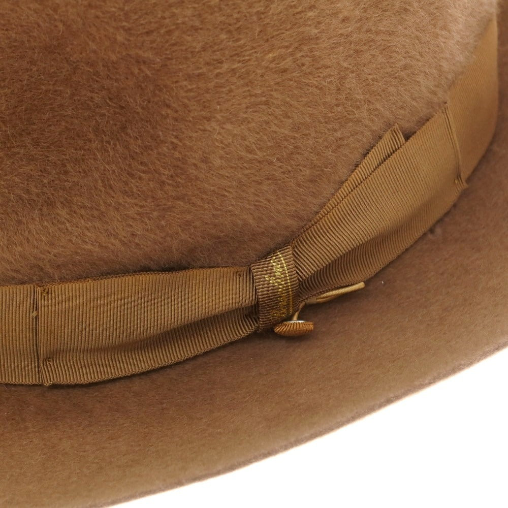 【中古】ボルサリーノ Borsalino レッドディア CERVELT ソフトボーラーハット ブラウン【 状態ランクC 】【 メンズ 】 [BPD]