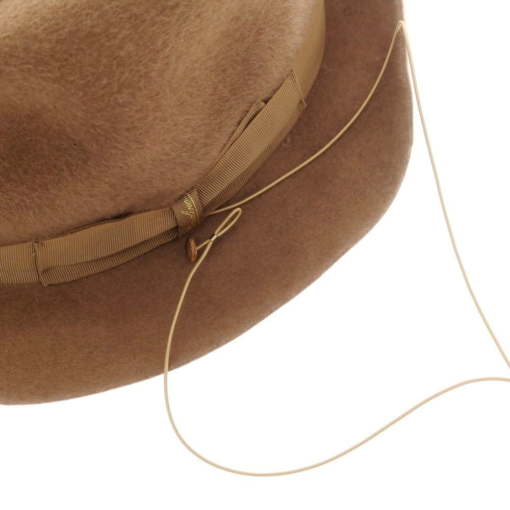 【中古】ボルサリーノ Borsalino レッドディア CERVELT ソフトボーラーハット ブラウン【 状態ランクC 】【 メンズ 】 [BPD]