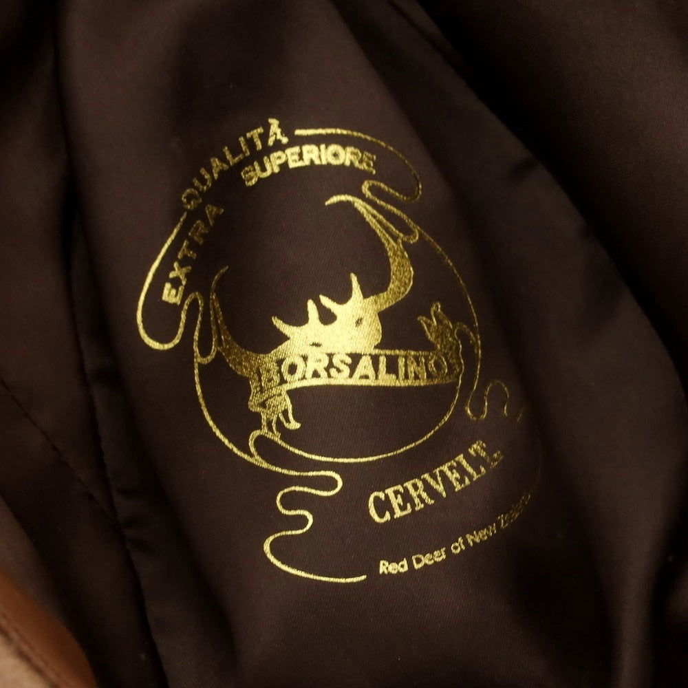 【中古】ボルサリーノ Borsalino レッドディア CERVELT ソフトボーラーハット ブラウン【 状態ランクC 】【 メンズ 】 [BPD]