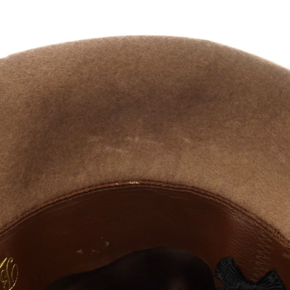 【中古】ボルサリーノ Borsalino レッドディア CERVELT ソフトボーラーハット ブラウン【 状態ランクC 】【 メンズ 】 [BPD]