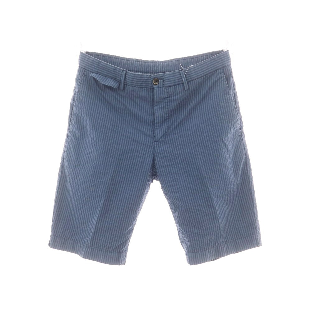 【中古】ピーティートリノ PT TORINO BERMUDA ストレッチ コットンポリエステル ストライプ ショートパンツ ダークブルー系【 46 】【 状態ランクB 】【 メンズ 】