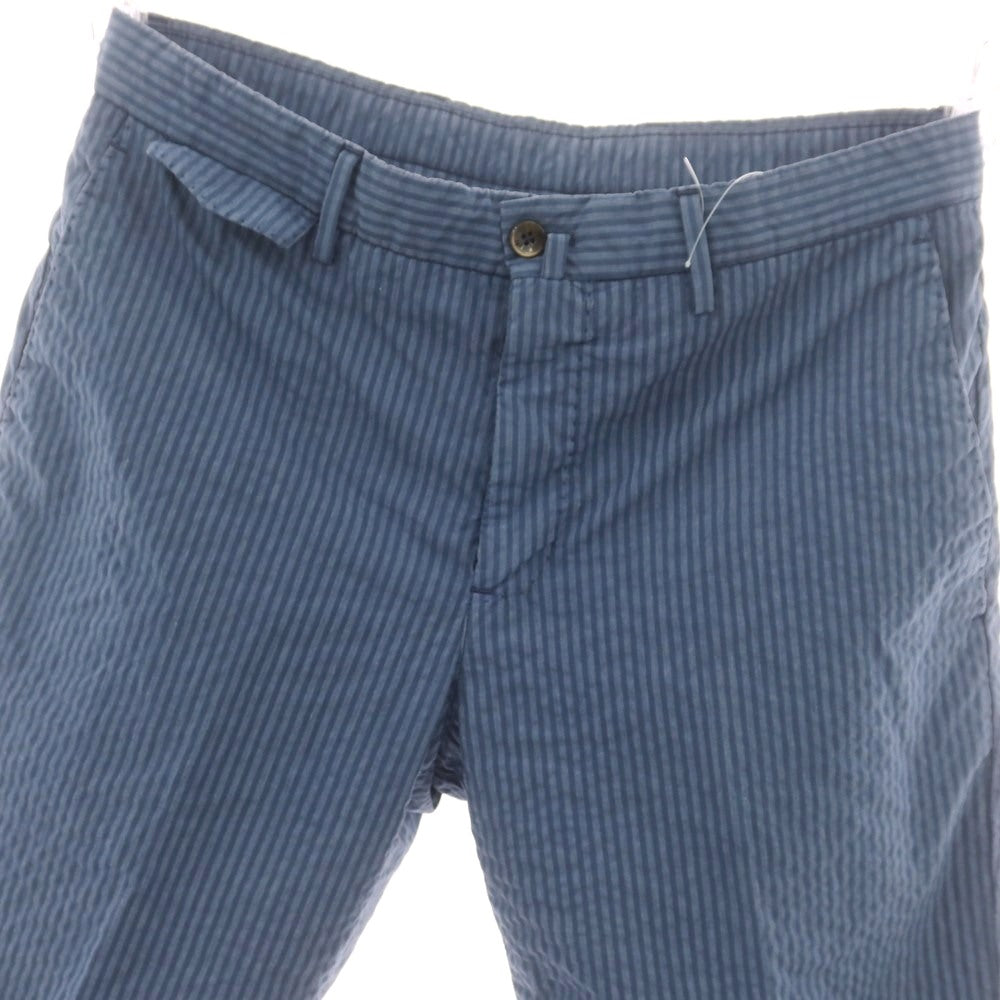 【中古】ピーティートリノ PT TORINO BERMUDA ストレッチ コットンポリエステル ストライプ ショートパンツ ダークブルー系【 46 】【 状態ランクB 】【 メンズ 】 [CPD]