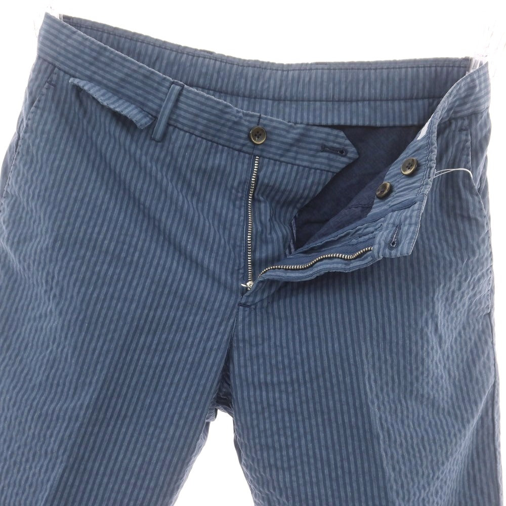 【中古】ピーティートリノ PT TORINO BERMUDA ストレッチ コットンポリエステル ストライプ ショートパンツ ダークブルー系【 46 】【 状態ランクB 】【 メンズ 】 [CPD]