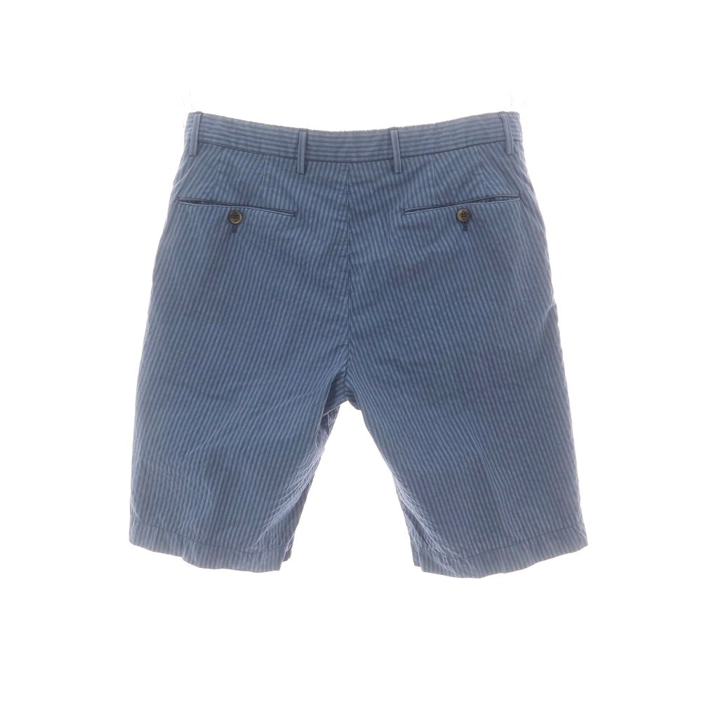【中古】ピーティートリノ PT TORINO BERMUDA ストレッチ コットンポリエステル ストライプ ショートパンツ ダークブルー系【 46 】【 状態ランクB 】【 メンズ 】