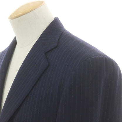 【中古】イザイア ISAIA SIMONE ウール ストライプ 3つボタンスーツ ネイビー【 42 】【 状態ランクC 】【 メンズ 】