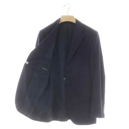 【中古】イザイア ISAIA SIMONE ウール ストライプ 3つボタンスーツ ネイビー【 42 】【 状態ランクC 】【 メンズ 】