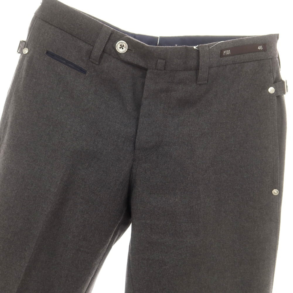 【中古】ピーティーゼロウーノ PT01 ウール カジュアルスラックスパンツ グレー【 46 】【 状態ランクB 】【 メンズ 】