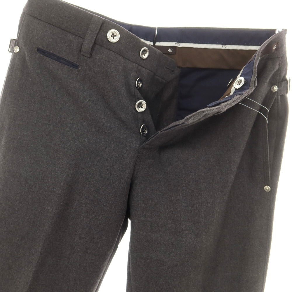 【中古】ピーティーゼロウーノ PT01 ウール カジュアルスラックスパンツ グレー【 46 】【 状態ランクB 】【 メンズ 】
