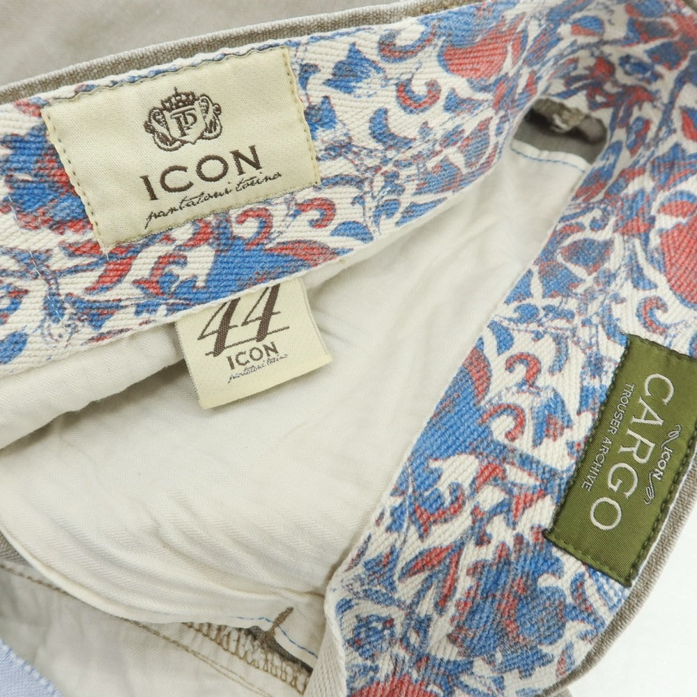 【中古】アイコン ICON コットンリネン カーゴ ショートパンツ グレージュ系【 44 】【 状態ランクB 】【 メンズ 】