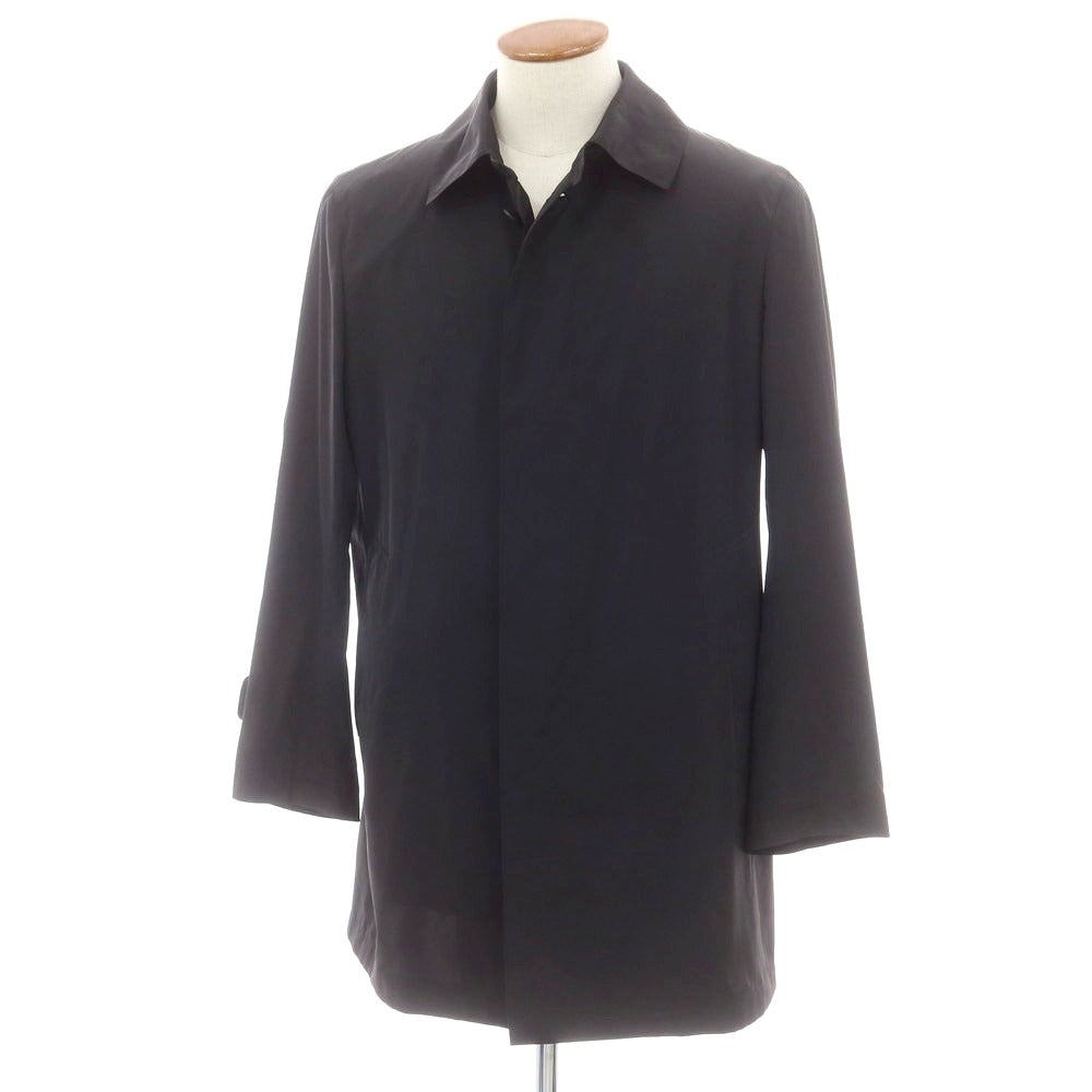 【中古】ポールスチュアート PAUL STUART ポリエステル ステンカラーコート ブラック【サイズM】【 状態ランクC 】【 メンズ 】 [EPD]