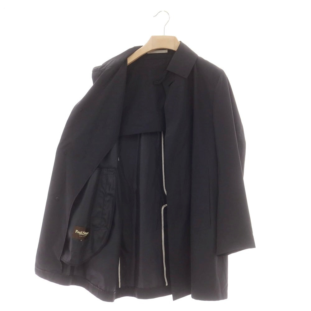 【中古】ポールスチュアート PAUL STUART ポリエステル ステンカラーコート ブラック【サイズM】【 状態ランクC 】【 メンズ 】 [EPD]