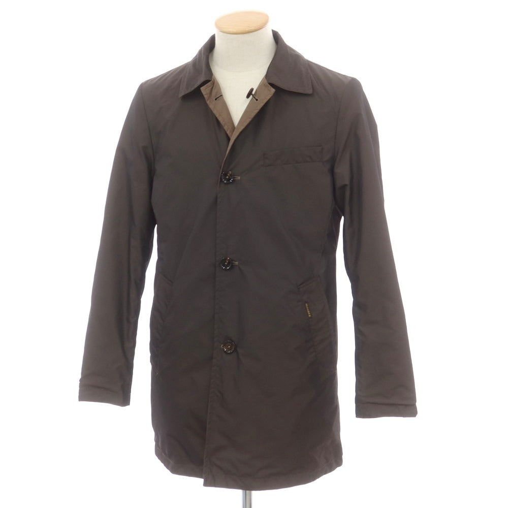 【中古】ムーレー MOORER ポリエステル MURAY-KM リバーシブル ステンカラーコート ブラウンxダークブラウン系【 44 】【 状態ランクB 】【 メンズ 】