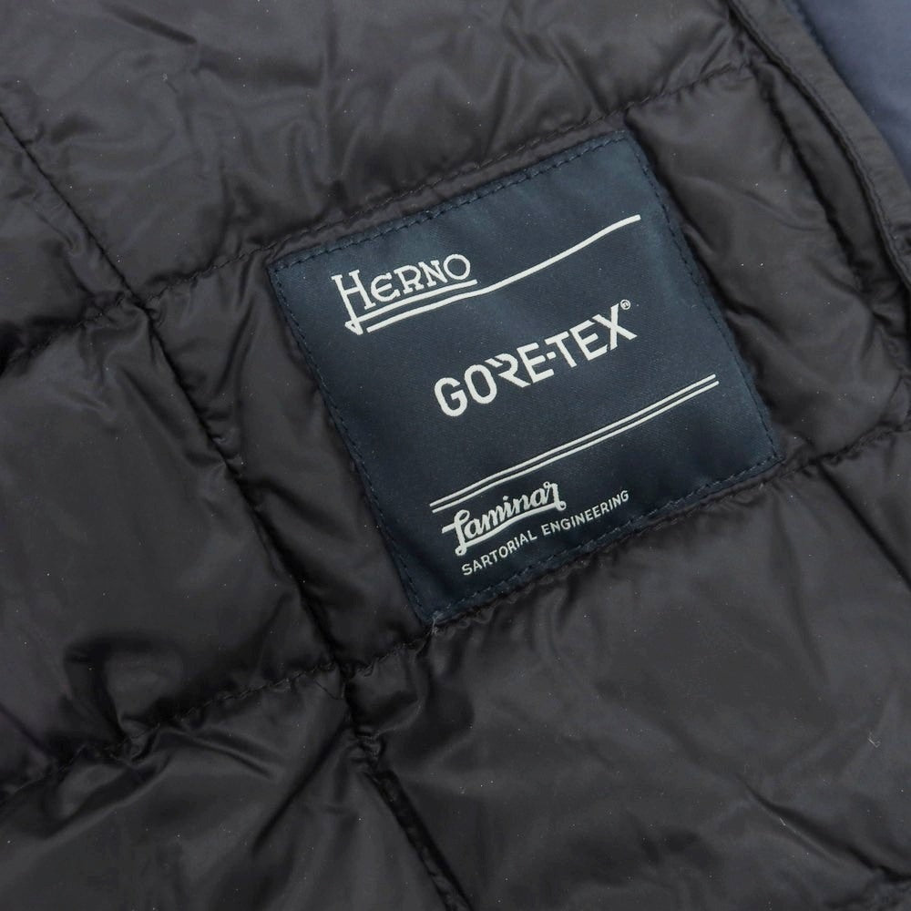 【中古】ヘルノ Herno Laminar GORE-TEX ポリエステル ダウンジャケット ネイビー【 44 】【 状態ランクD 】【 メンズ 】