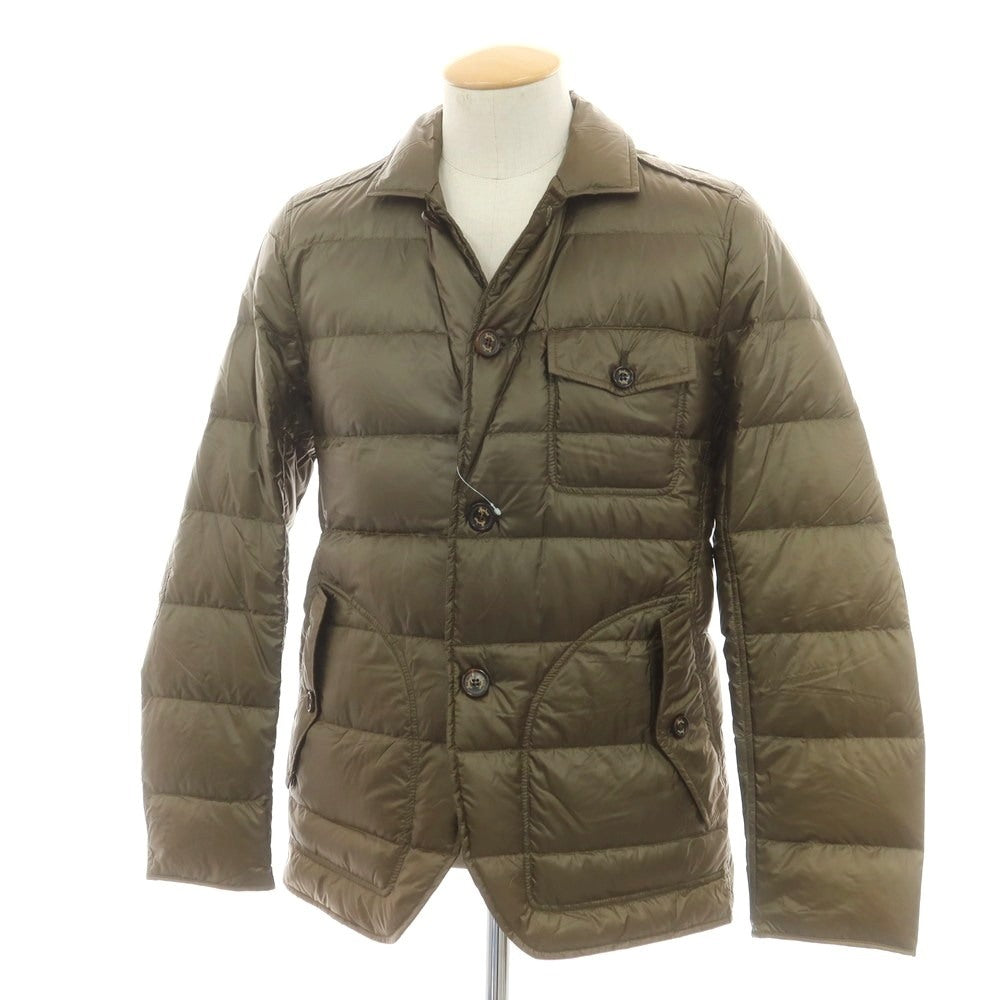 【中古】シーラップ Sealup ナイロン テーラード型 ダウンジャケット カーキ【 44 】【 状態ランクD 】【 メンズ 】