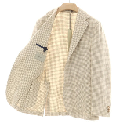 【中古】ボリオリ BOGLIOLI DOVER ウールカシミヤ テーラードジャケット グレージュxアイボリー【 44 】【 状態ランクA 】【 メンズ 】