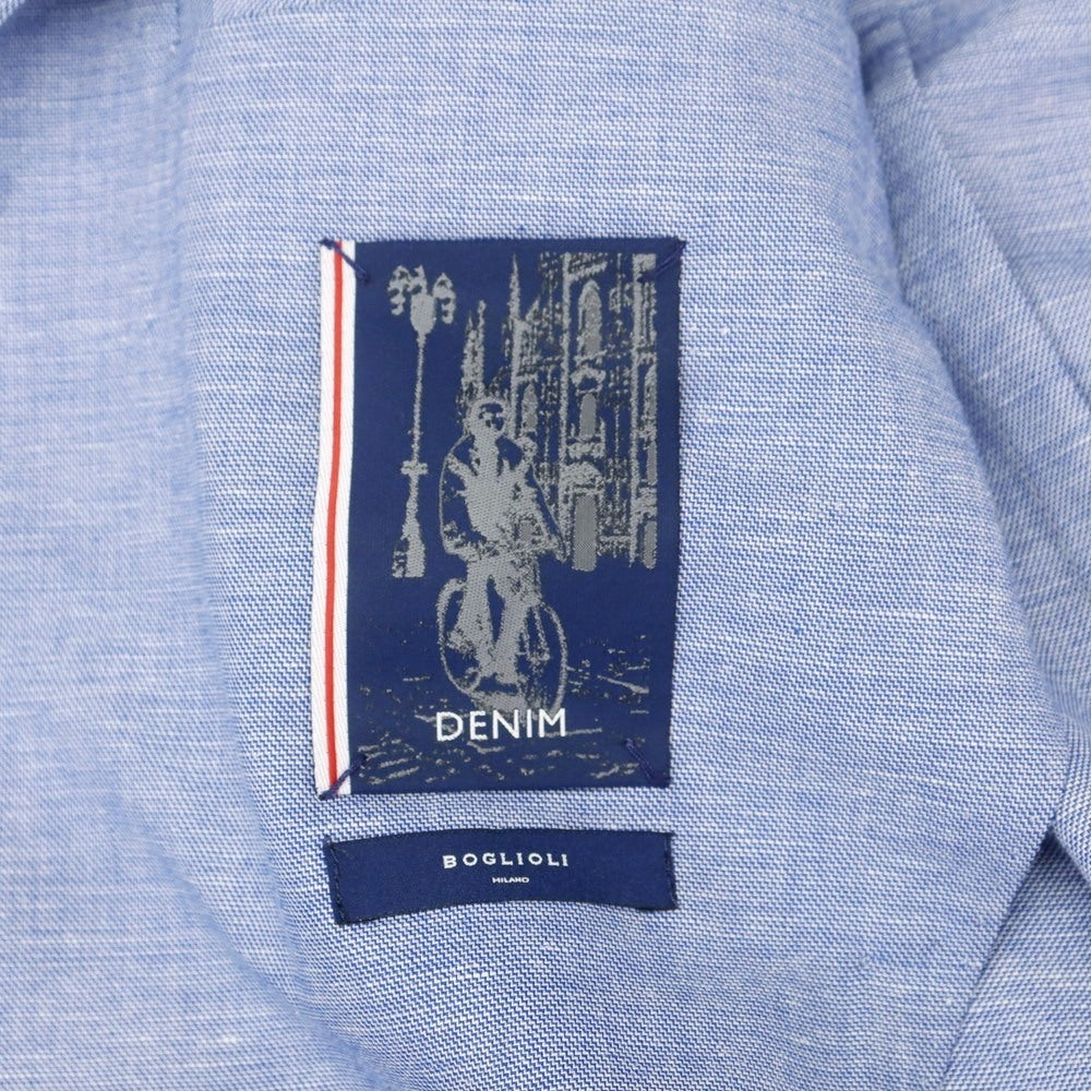 【中古】ボリオリ BOGLIOLI コットンリネン サファリジャケット ブルー【 42 】【 状態ランクA 】【 メンズ 】