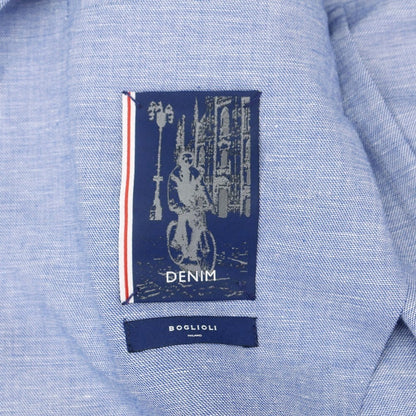 【中古】ボリオリ BOGLIOLI コットンリネン サファリジャケット ブルー【 42 】【 状態ランクA 】【 メンズ 】
