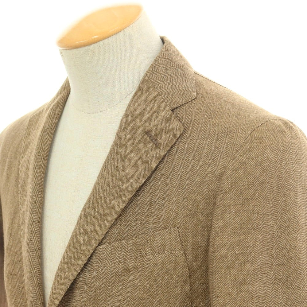 【中古】タリアトーレ TAGLIATORE リネン ヘリンボーン 2B テーラードジャケット カーキベージュ系【 42 】【 状態ランクB 】【 メンズ 】