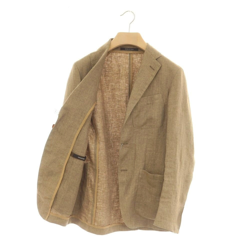 【中古】タリアトーレ TAGLIATORE リネン ヘリンボーン 2B テーラードジャケット カーキベージュ系【 42 】【 状態ランクB 】【 メンズ 】