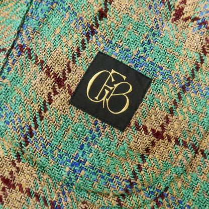 【中古】エルネスト ernesto GFB シルクコットン チェック 2B カジュアルジャケット グリーンxベージュ【 44 】【 状態ランクB 】【 メンズ 】