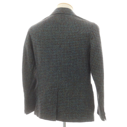 【中古】エルネスト ernesto GFB アルパカウール チェック カジュアルジャケット ブラウンxグリーン【 44 】【 状態ランクB 】【 メンズ 】