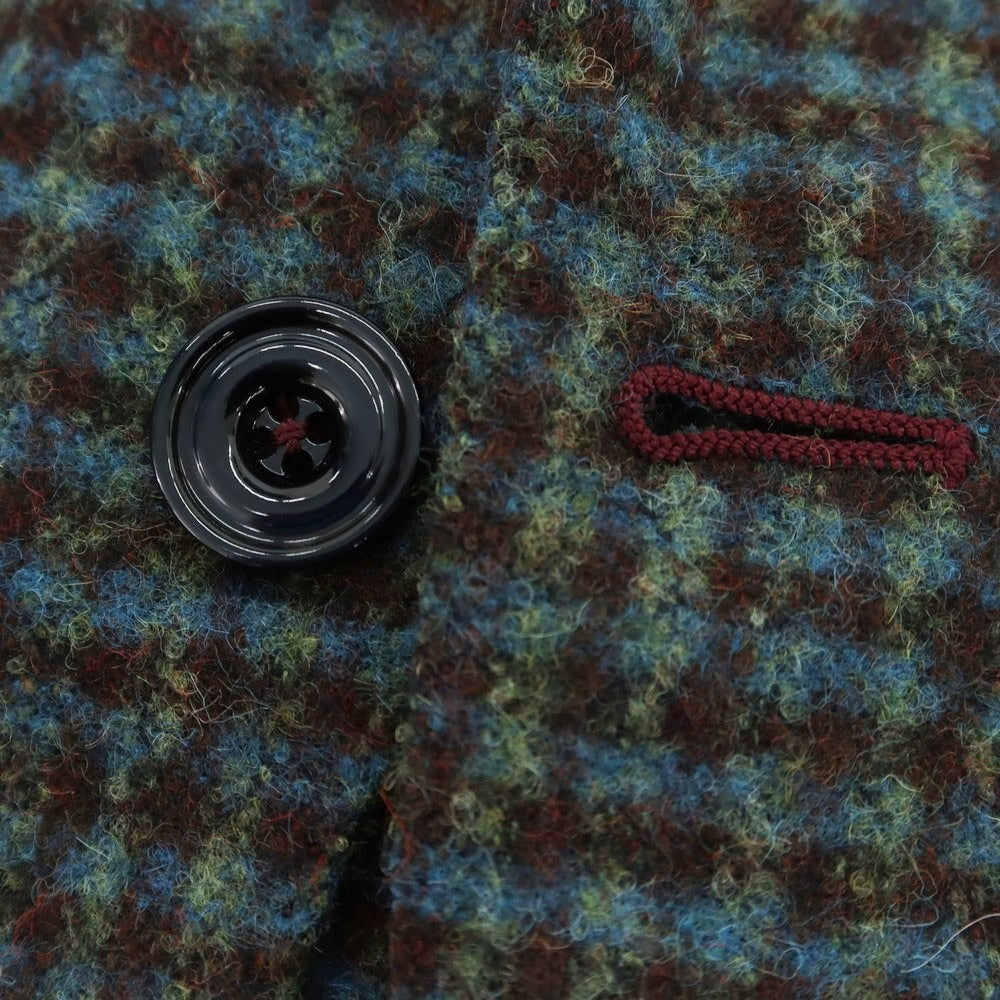 【中古】エルネスト ernesto GFB アルパカウール チェック カジュアルジャケット ブラウンxグリーン【 44 】【 状態ランクB 】【 メンズ 】