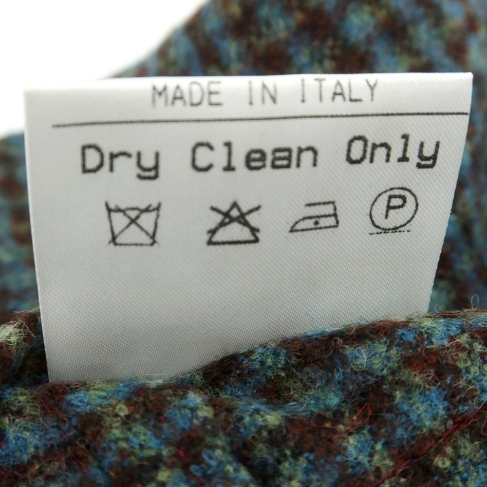 【中古】エルネスト ernesto GFB アルパカウール チェック カジュアルジャケット ブラウンxグリーン【 44 】【 状態ランクB 】【 メンズ 】