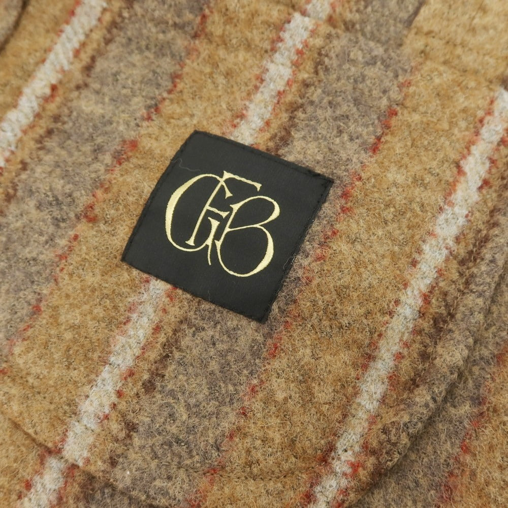 【中古】エルネスト ernesto GFB アルパカナイロン ストライプ カジュアルジャケット ブラウンベージュxグレー【 サイズ44 】【 状態ランクB 】【 メンズ 】 [CPD]