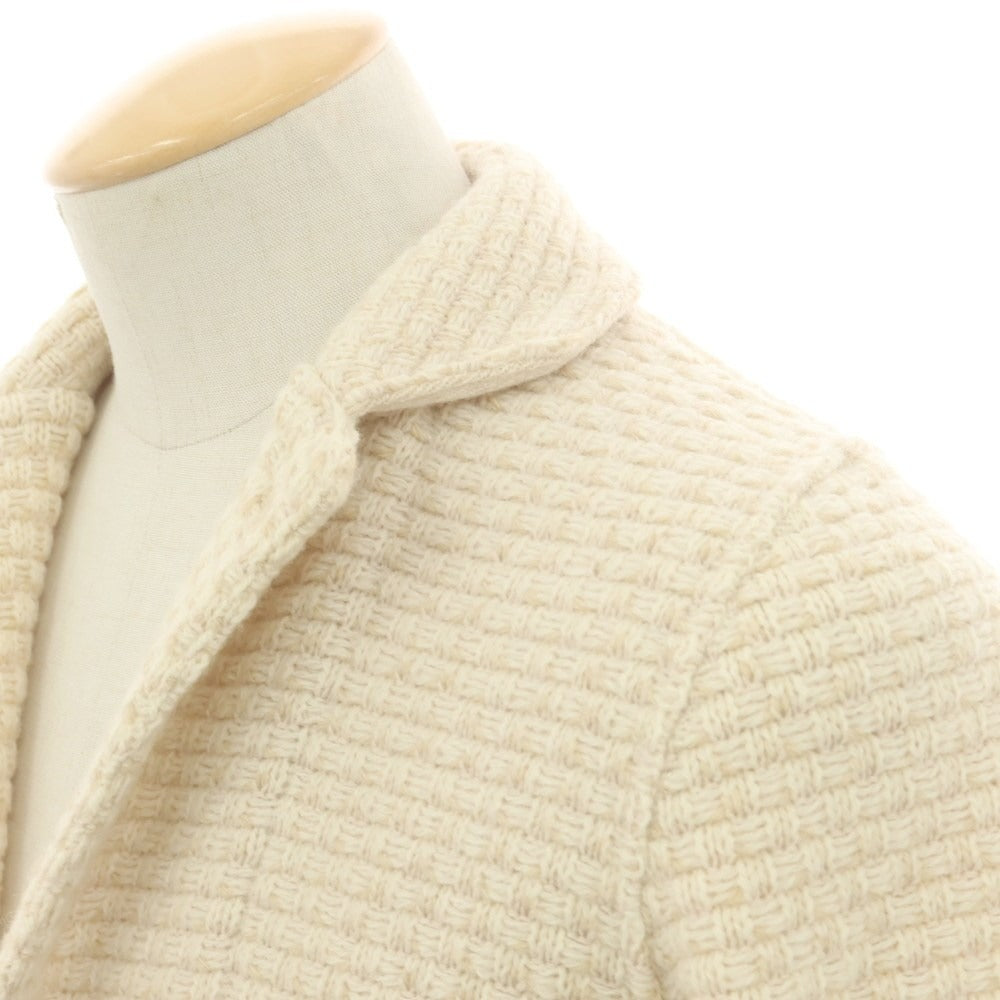 【中古】ラルディーニ LARDINI ウール ニットジャケット アイボリーxベージュ【 XXS 】【 状態ランクB 】【 メンズ 】