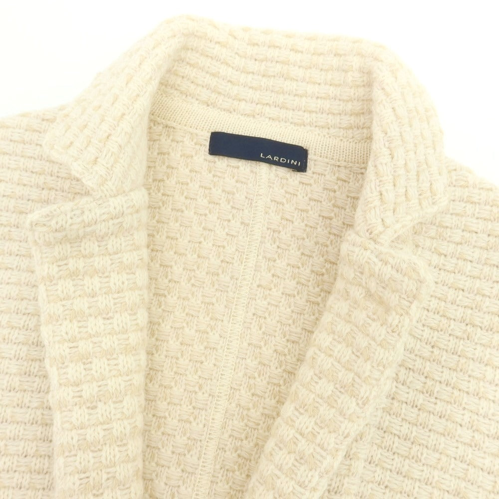 【中古】ラルディーニ LARDINI ウール ニットジャケット アイボリーxベージュ【 XXS 】【 状態ランクB 】【 メンズ 】