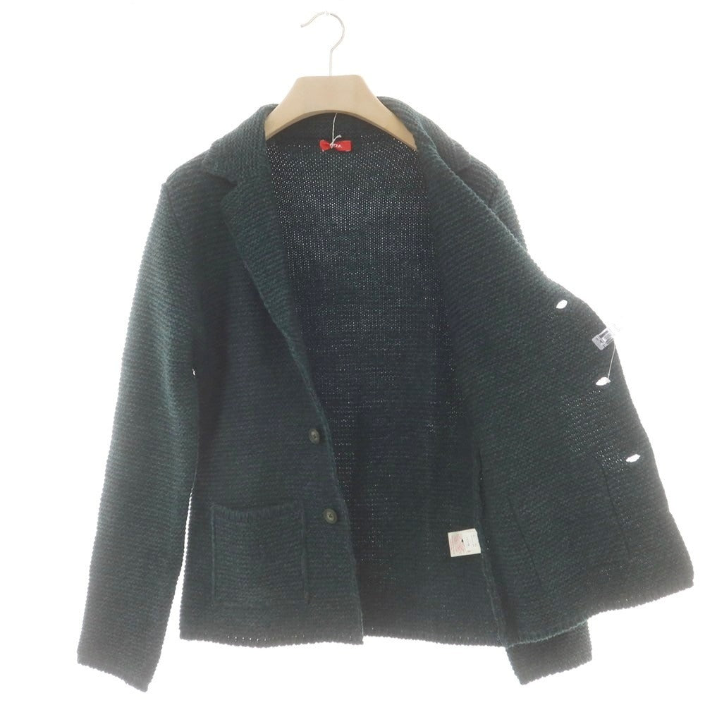 【中古】アルテア Altea ウールアクリル ニットジャケット ダークグリーンxグレー【サイズXS】【 状態ランクA 】【 メンズ 】 [DPD]