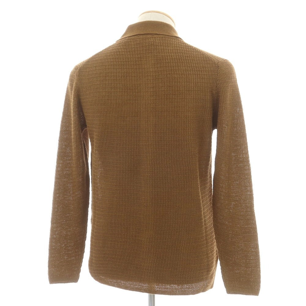 【中古】サンモリッツ S.MORITZ リネン 襟付き カーディガン ブラウン【 44/XXS 】【 状態ランクA 】【 メンズ 】