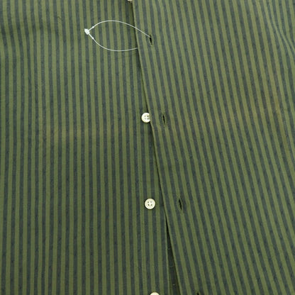 【中古】ギローバー GUY ROVER コットン ストライプ ホリゾンタルカラー カジュアルシャツ グラスグリーンxネイビー【サイズXS】【 状態ランクA 】【 メンズ 】