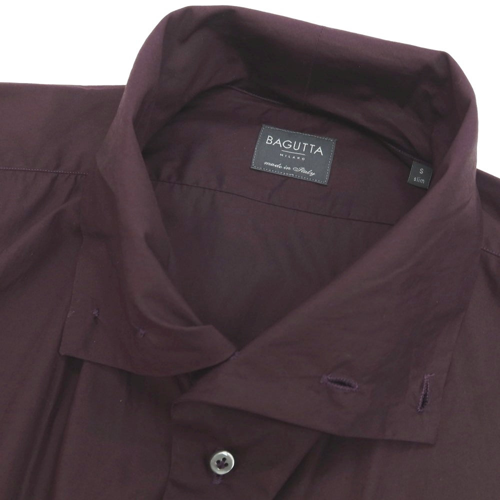 【中古】バグッタ Bagutta コットン カジュアルシャツ ダークパープル【サイズS】【 状態ランクA 】【 メンズ 】