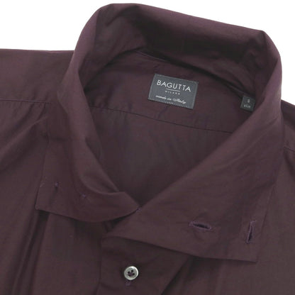 【中古】バグッタ Bagutta コットン カジュアルシャツ ダークパープル【サイズS】【 状態ランクA 】【 メンズ 】