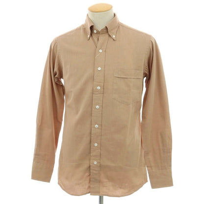 【中古】【未使用】ドレイクス DRAKES コットン ボタンダウン カジュアルシャツ ベージュ【サイズ38】【 状態ランクS 】【 メンズ 】