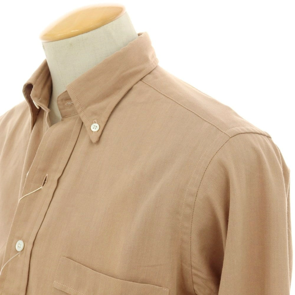 【中古】【未使用】ドレイクス DRAKES コットン ボタンダウン カジュアルシャツ ベージュ【サイズ38】【 状態ランクS 】【 メンズ 】