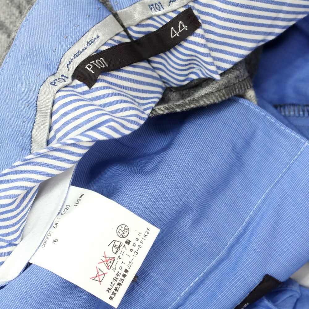 【中古】ピーティーゼロウーノ PT01 ウール カジュアルスラックスパンツ グレーxホワイト【 44 】【 状態ランクA 】【 メンズ 】