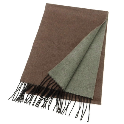 【中古】ピアチェンツァ PIACENZA シルクカシミヤ マフラー ブラウンxグリーン【 状態ランクA 】【 メンズ 】