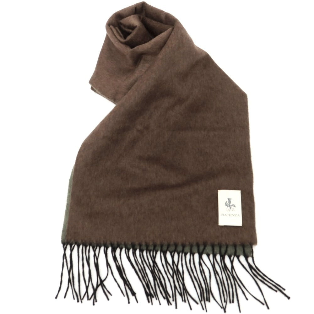 【中古】ピアチェンツァ PIACENZA シルクカシミヤ マフラー ブラウンxグリーン【 状態ランクA 】【 メンズ 】