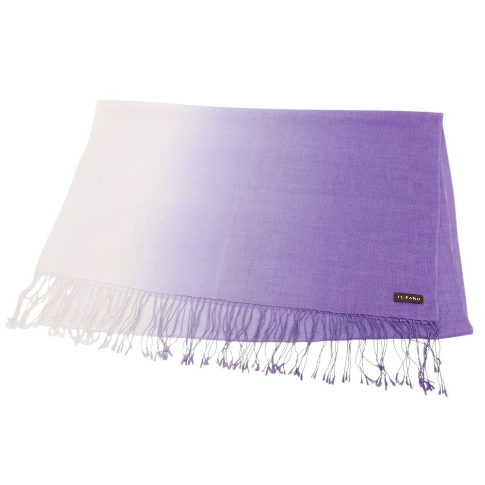 【中古】イルファーロバイルチアーノバルベラ ILFARO by LUCIANO BARBERA シルク系 グラデーション ストール パープルxホワイト【 状態ランクC 】【 メンズ 】