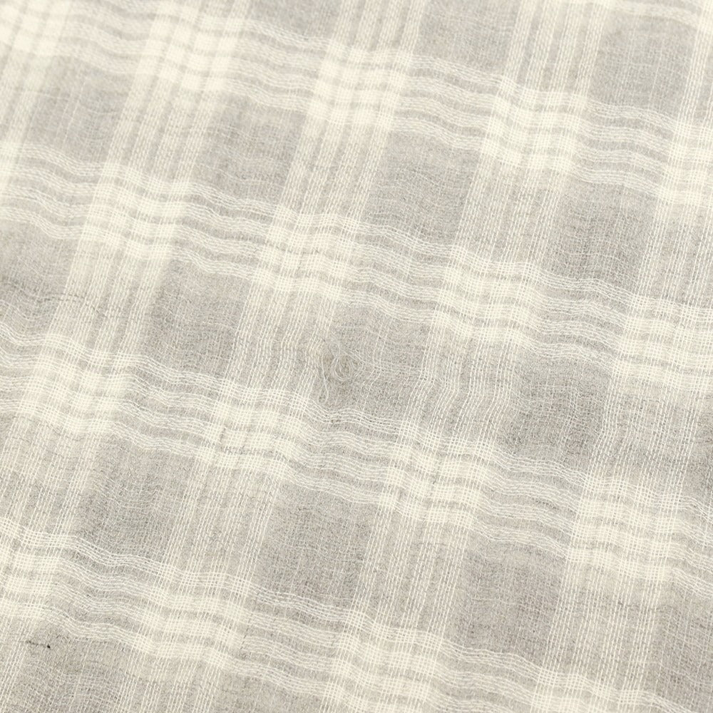 【中古】アニオナ Agnona シルク系 チェック ストール グレーxホワイト【 状態ランクB 】【 メンズ 】