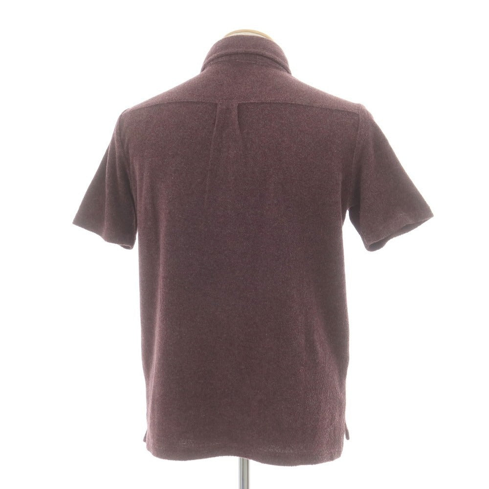【中古】リングヂャケット RING JACKET パイル ボタンダウン 半袖ポロシャツ ワインレッド【 表記なし(S位) 】【 状態ランクB 】【 メンズ 】
