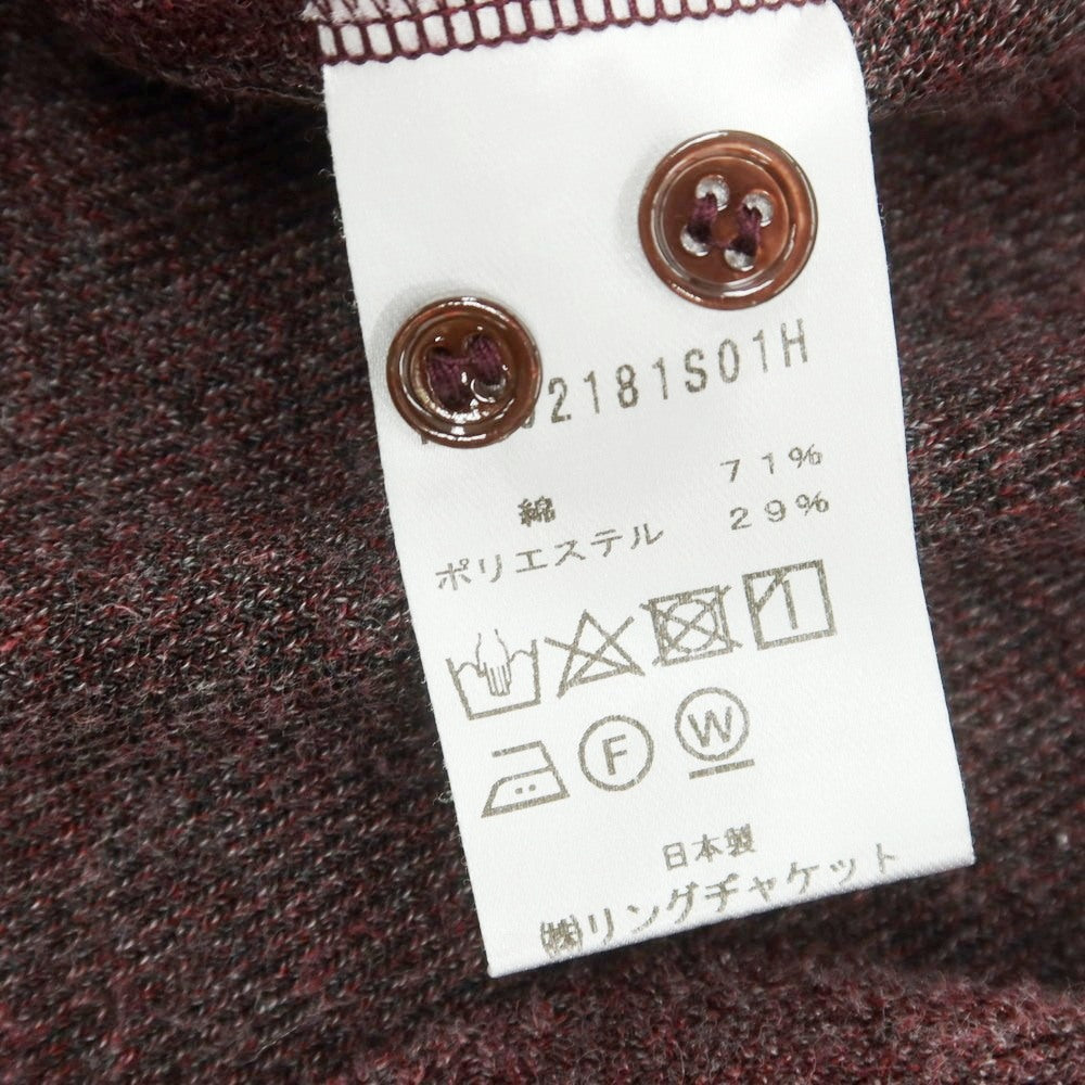 【中古】リングヂャケット RING JACKET パイル ボタンダウン 半袖ポロシャツ ワインレッド【 表記なし（S位） 】【 状態ランクB 】【 メンズ 】
